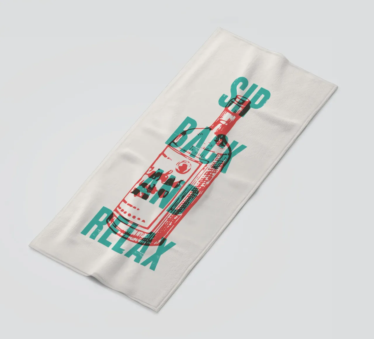 Nip achterover en ontspan strandhanddoek van Vintagrafica