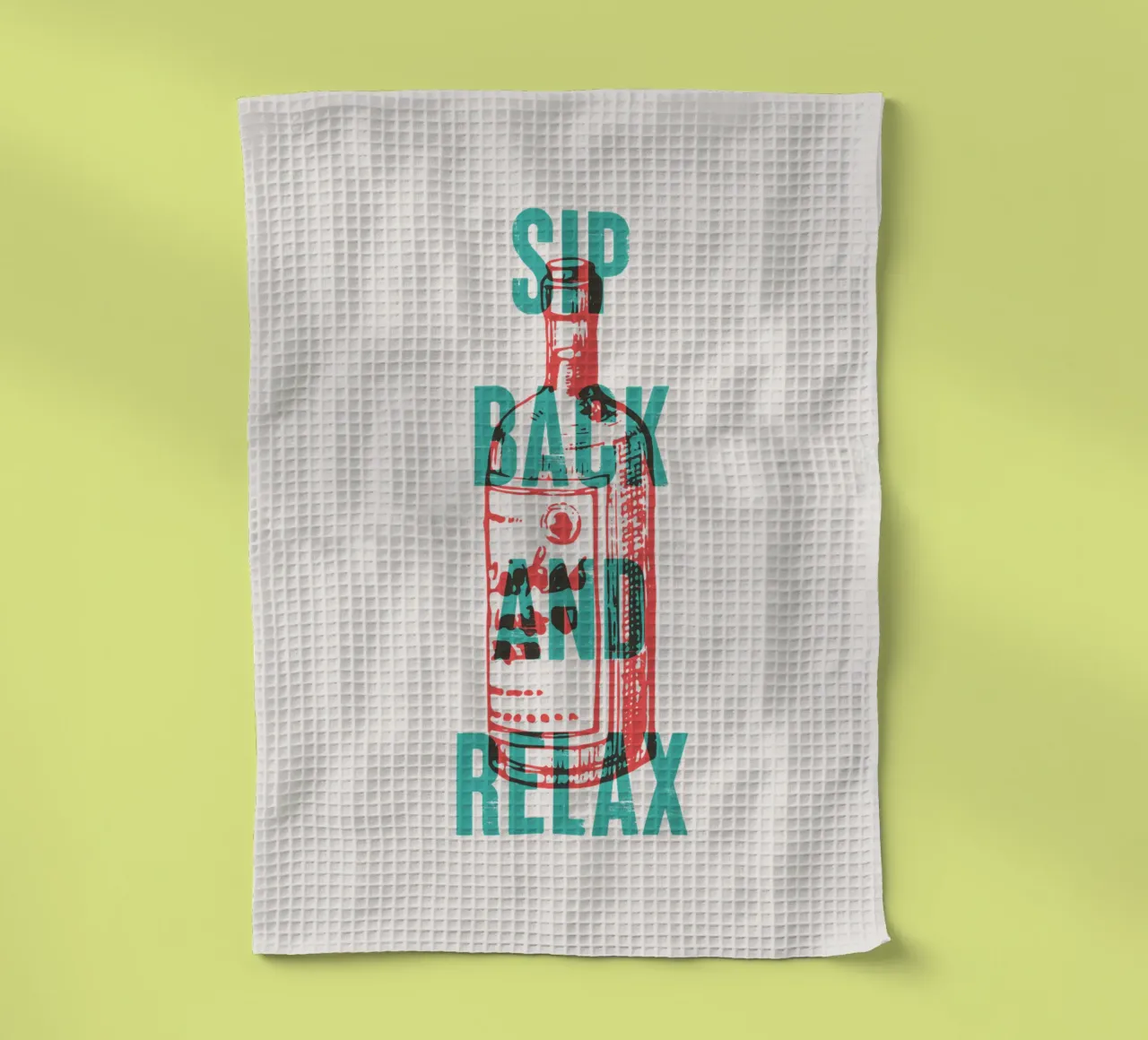 Nip achterover en ontspan theedoek van Vintagrafica