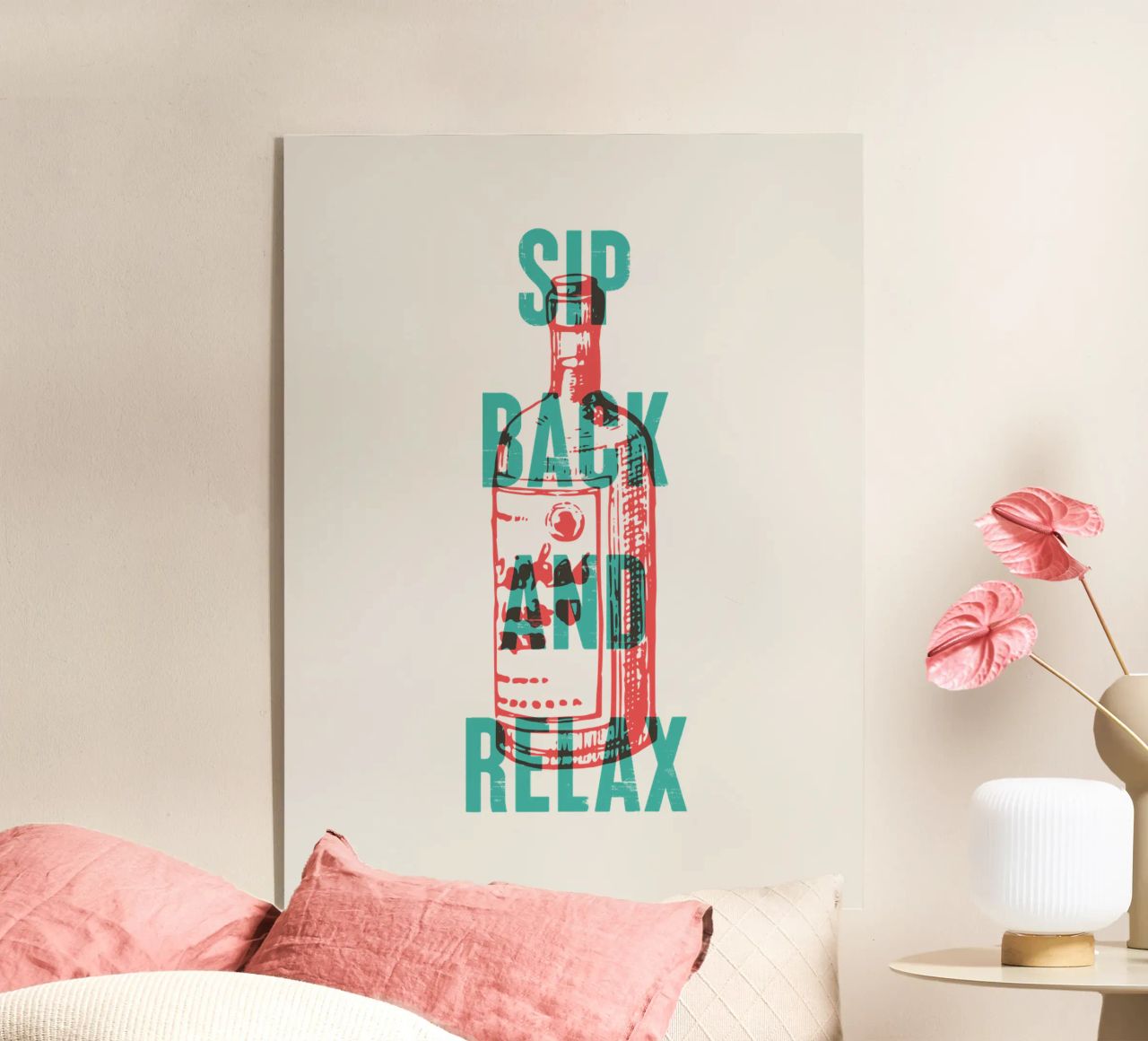 Nip achterover en ontspan acryl van Vintagrafica