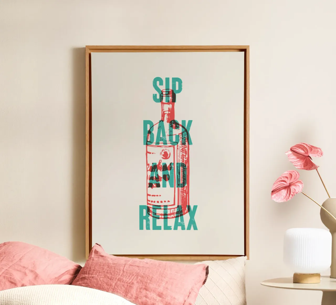 Nip achterover en ontspan canvas van Vintagrafica