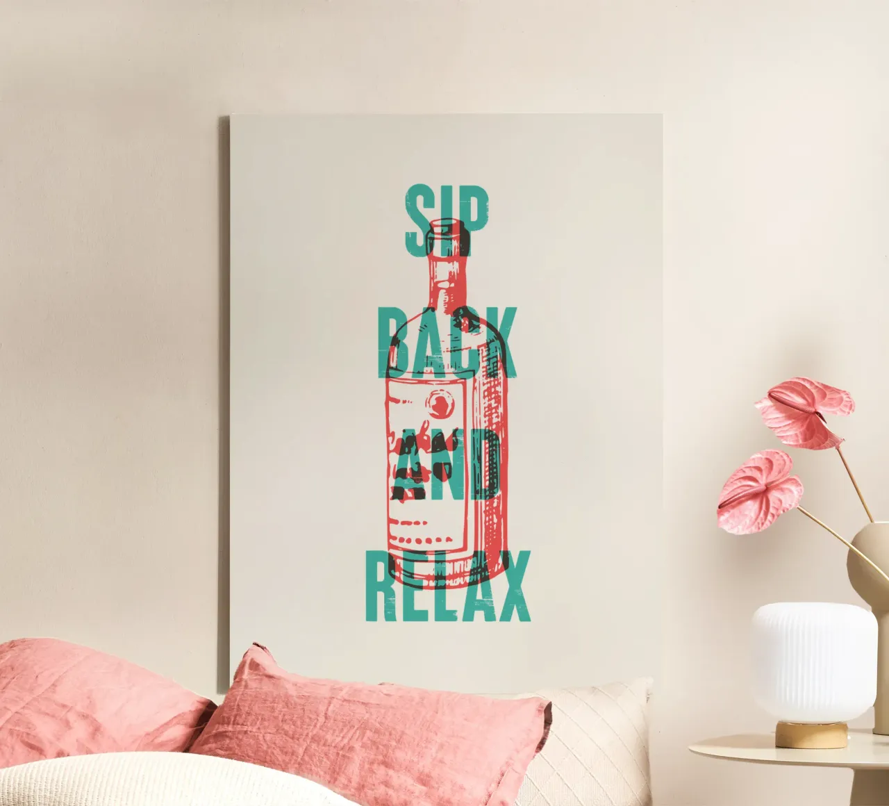 Nip achterover en ontspan canvas van Vintagrafica