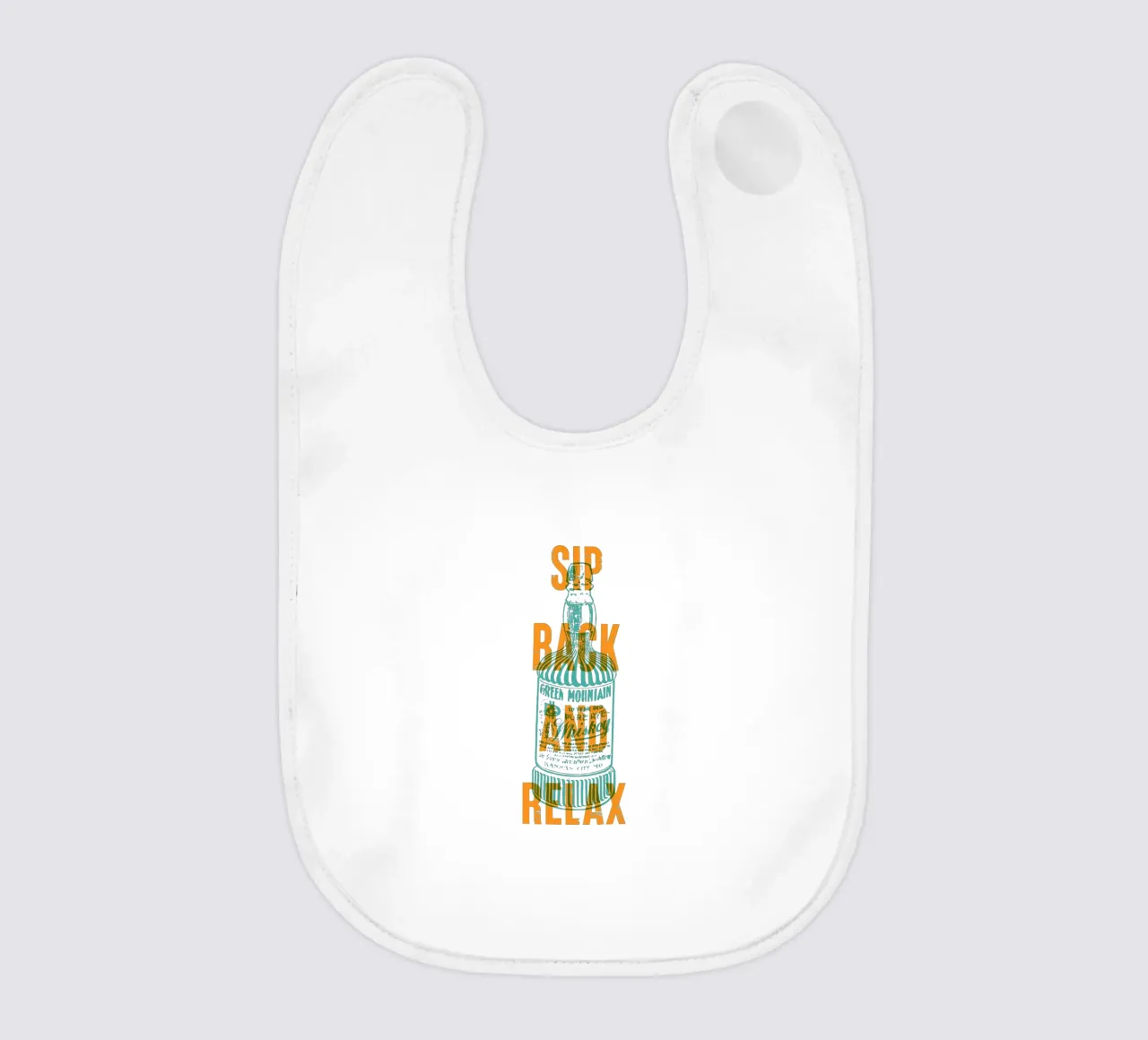 Nip achterover en ontspan baby slabbetje van Vintagrafica