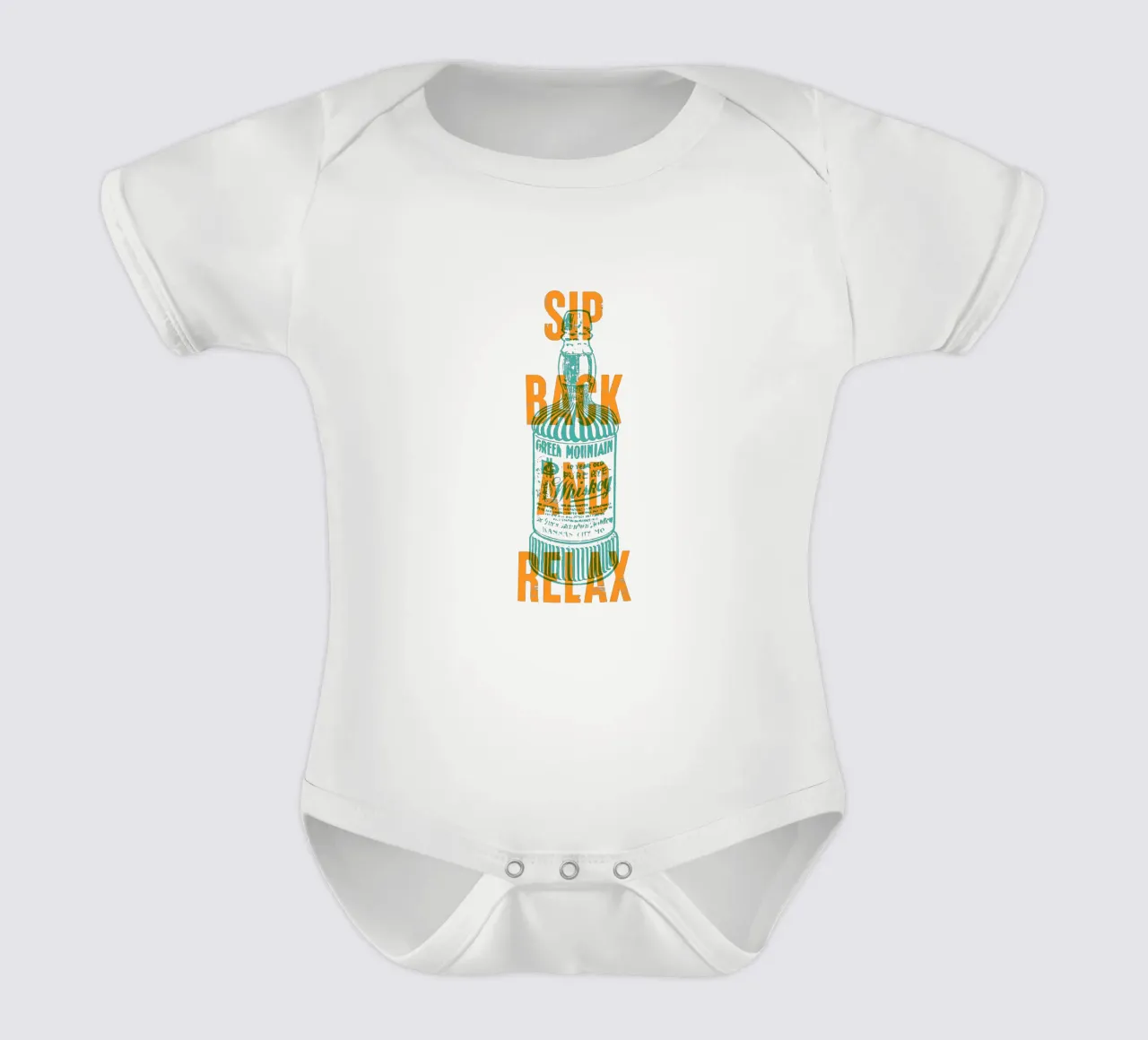 Nip achterover en ontspan babyrompertje korte mouwen van Vintagrafica