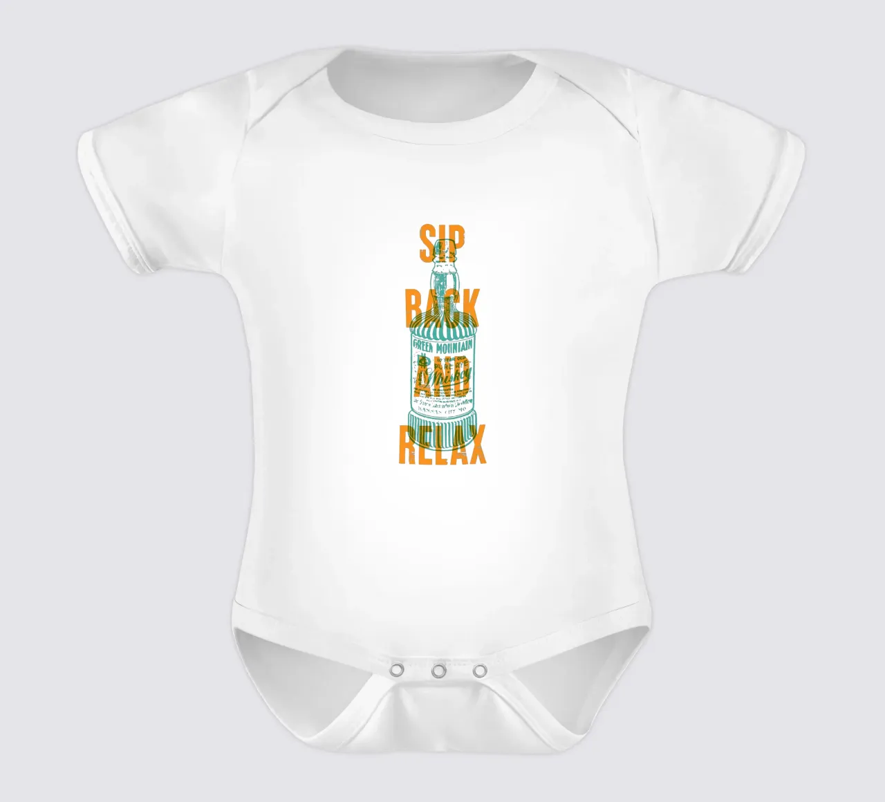 Sorseggiare e rilassarsi body neonato maniche corte da Vintagrafica