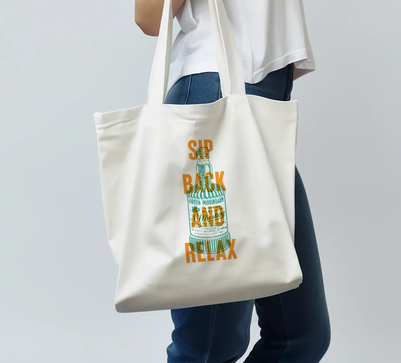 Nip achterover en ontspan jute draagtas van Vintagrafica