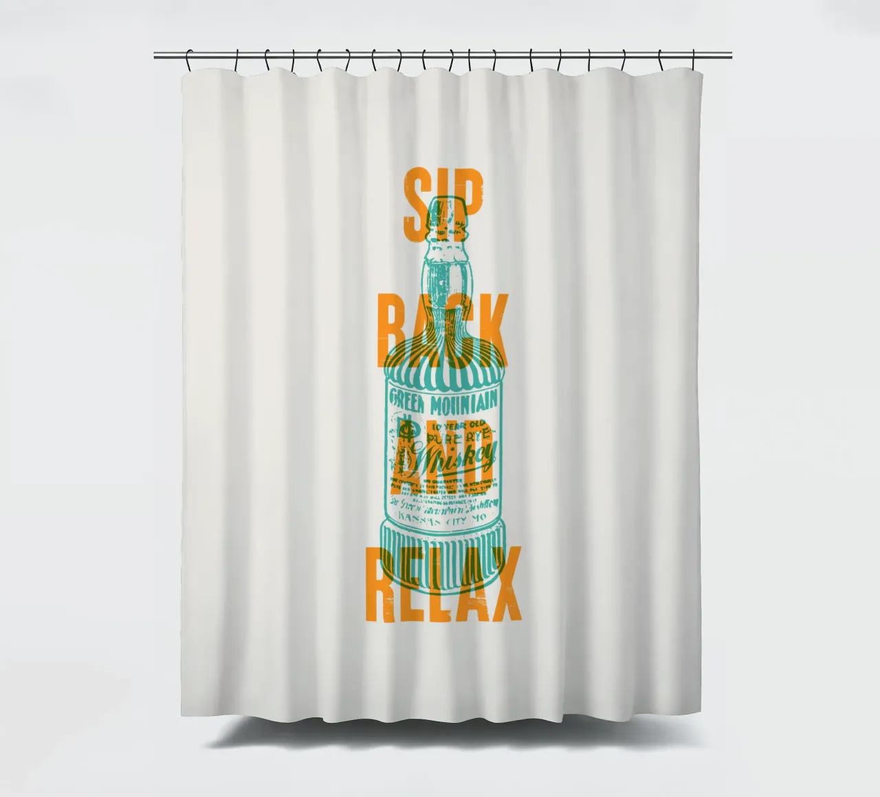 Nip achterover en ontspan douchegordijn van Vintagrafica