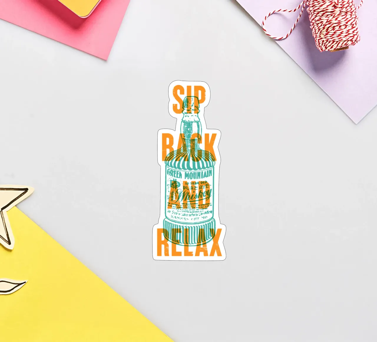 Nip achterover en ontspan sticker van Vintagrafica