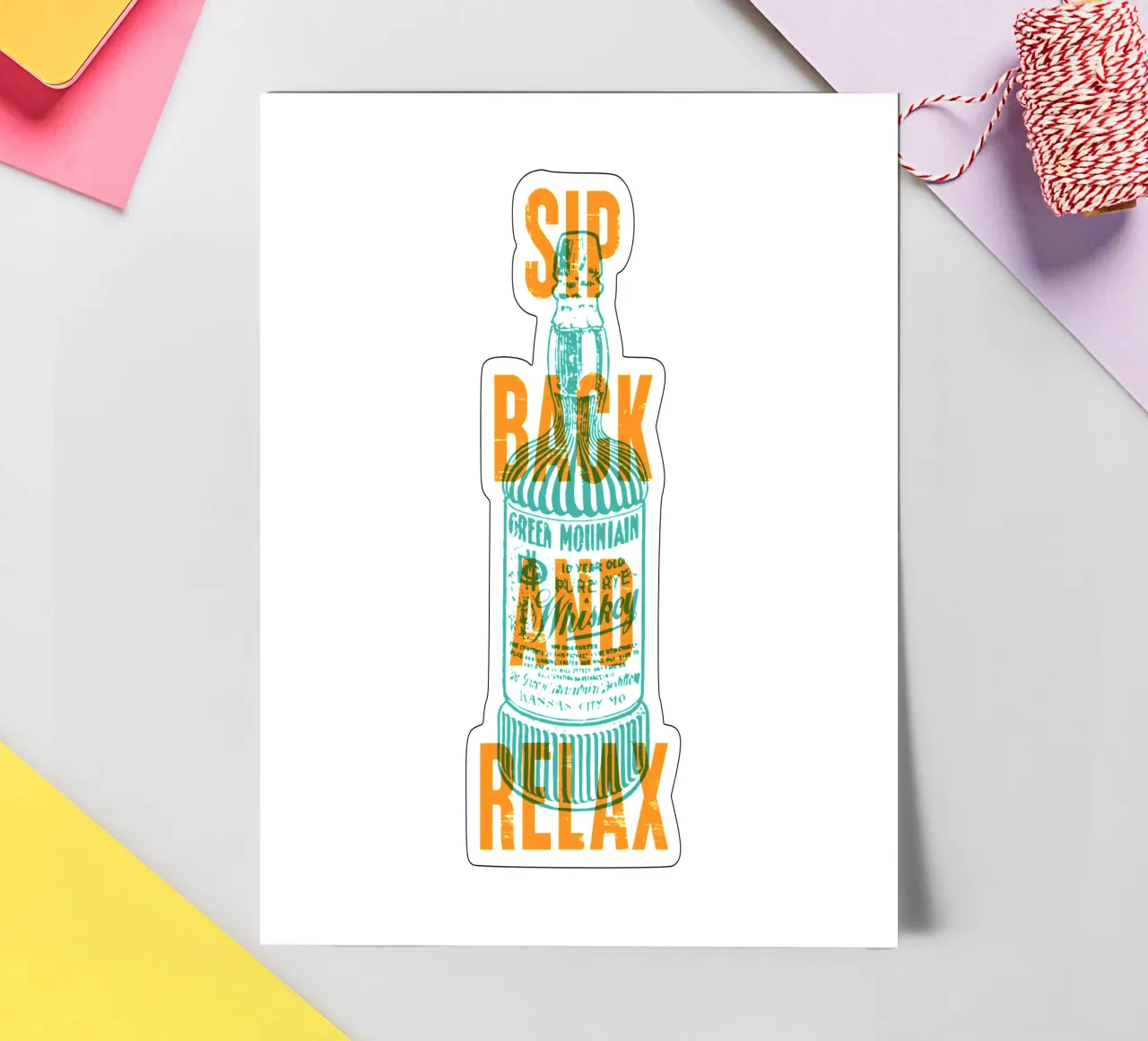Nip achterover en ontspan stickervel van Vintagrafica
