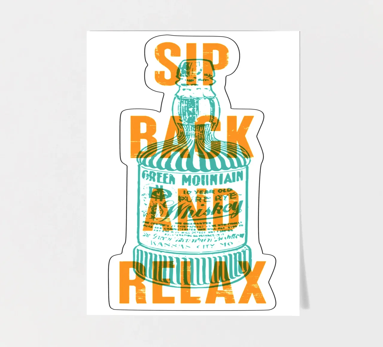 Nip achterover en ontspan stickervel van Vintagrafica