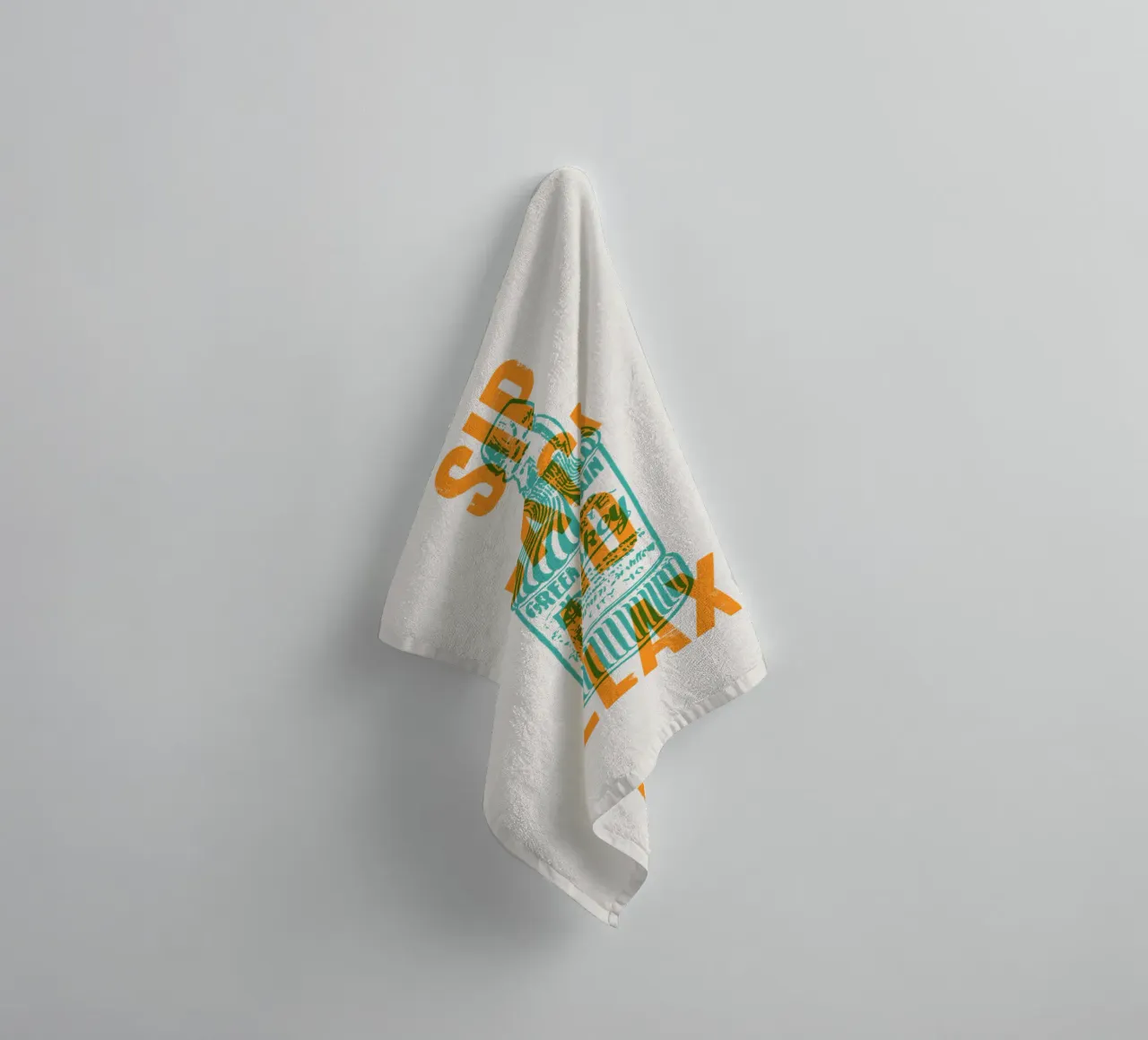 Nip achterover en ontspan badhanddoek van Vintagrafica