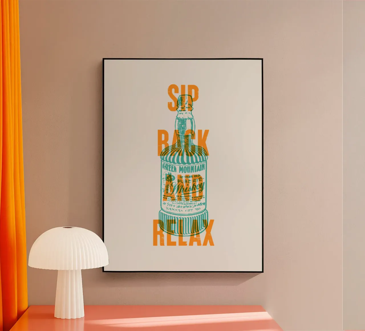 Nip achterover en ontspan acryl van Vintagrafica