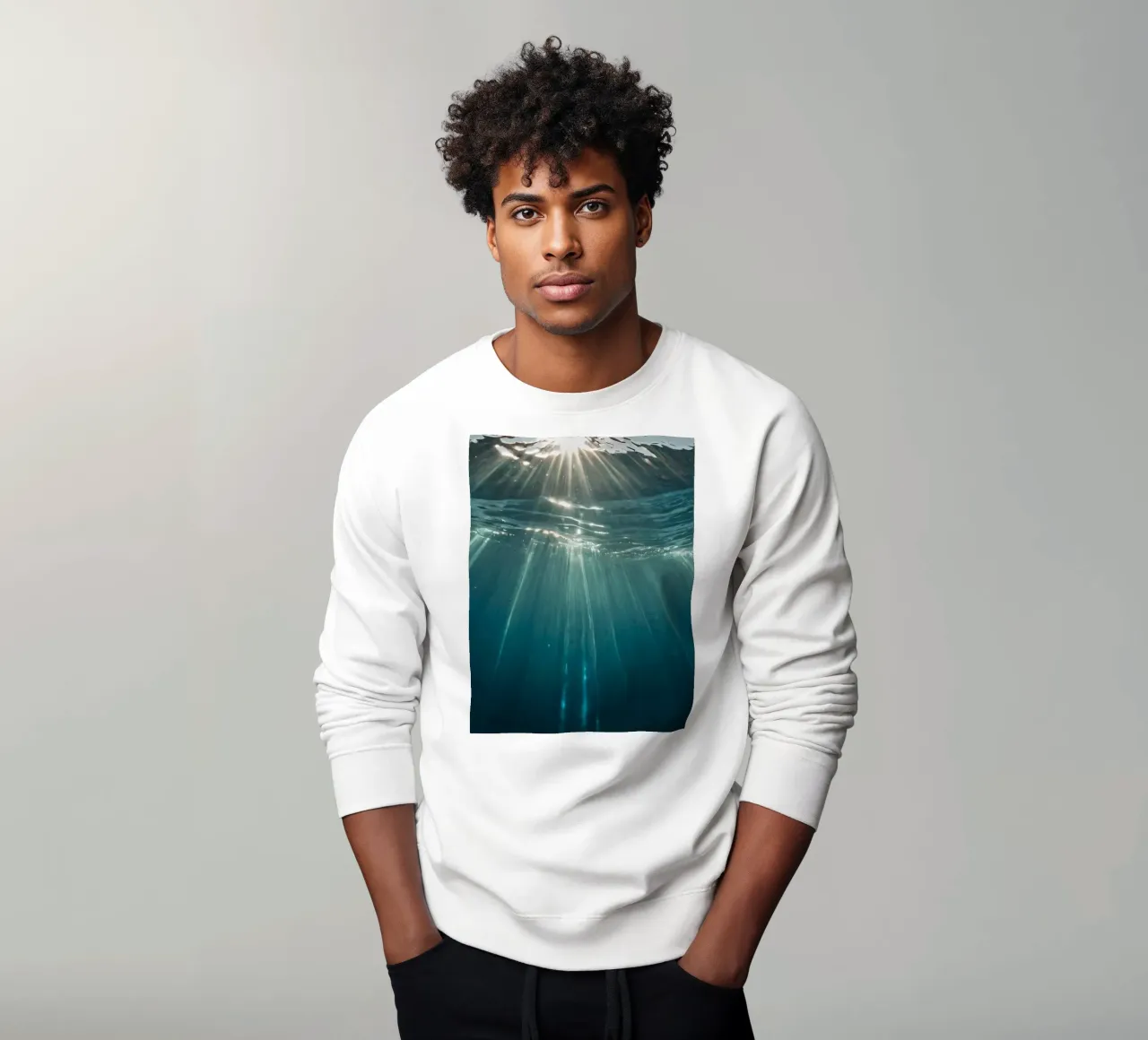 Sunlight streams through clear water mesmerizing pattern sweatshirt by DesignDoodle