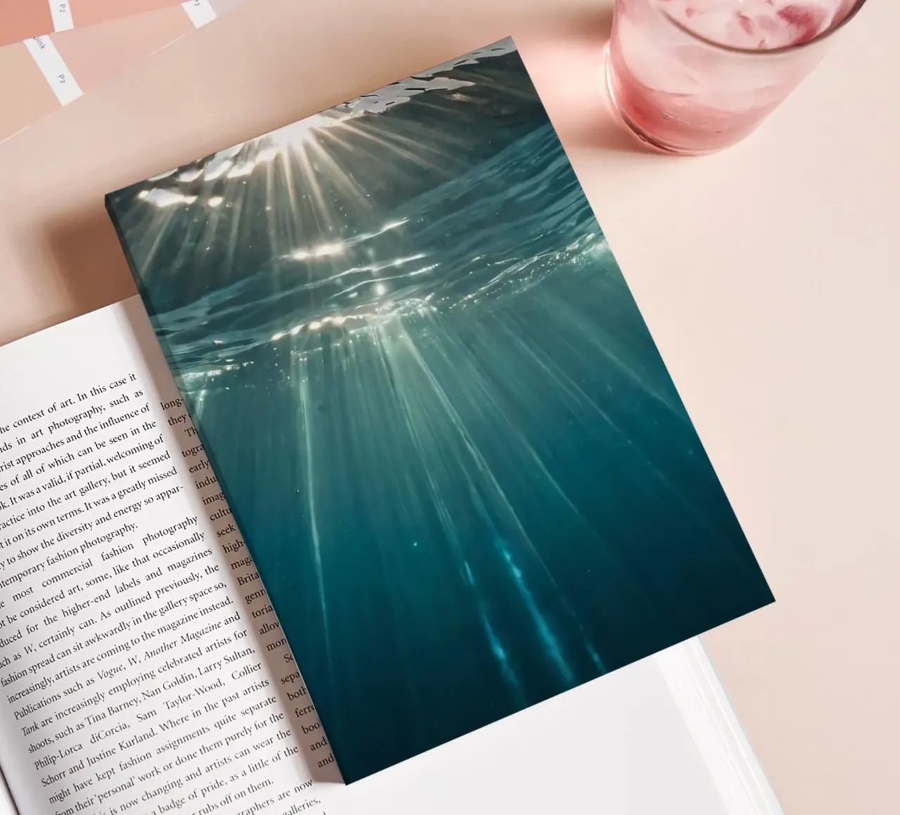 Sunlight streams through clear water mesmerizing pattern notebook by DesignDoodle