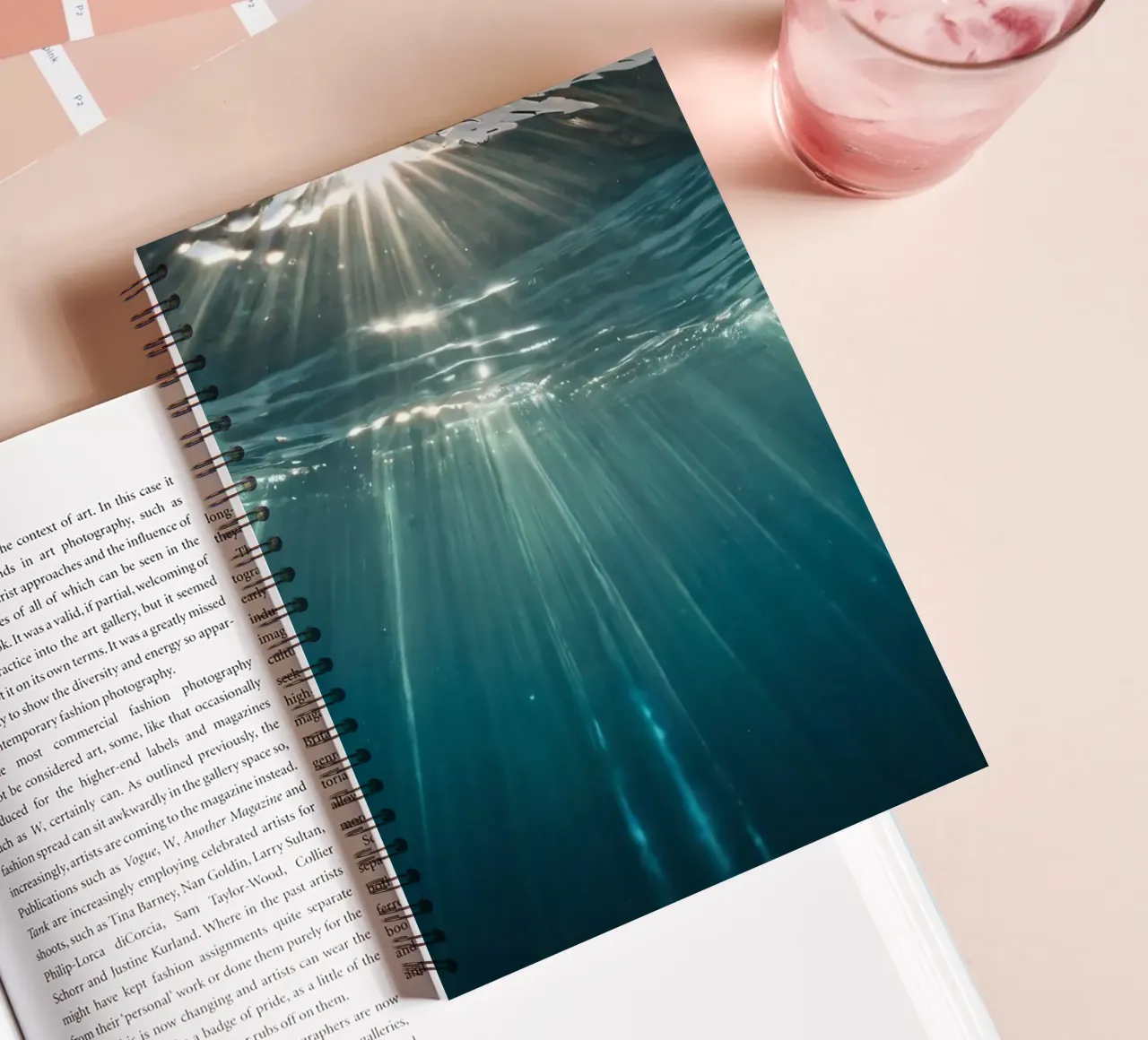 Sunlight streams through clear water mesmerizing pattern spiral notebook by DesignDoodle