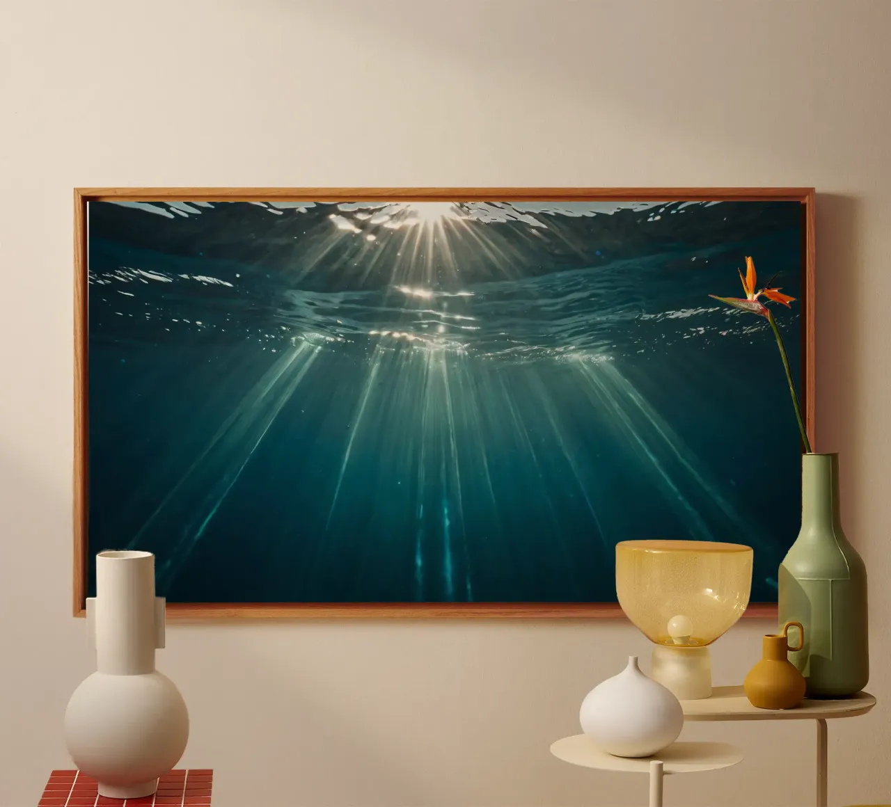 Sunlight streams through clear water mesmerizing pattern canvas by DesignDoodle