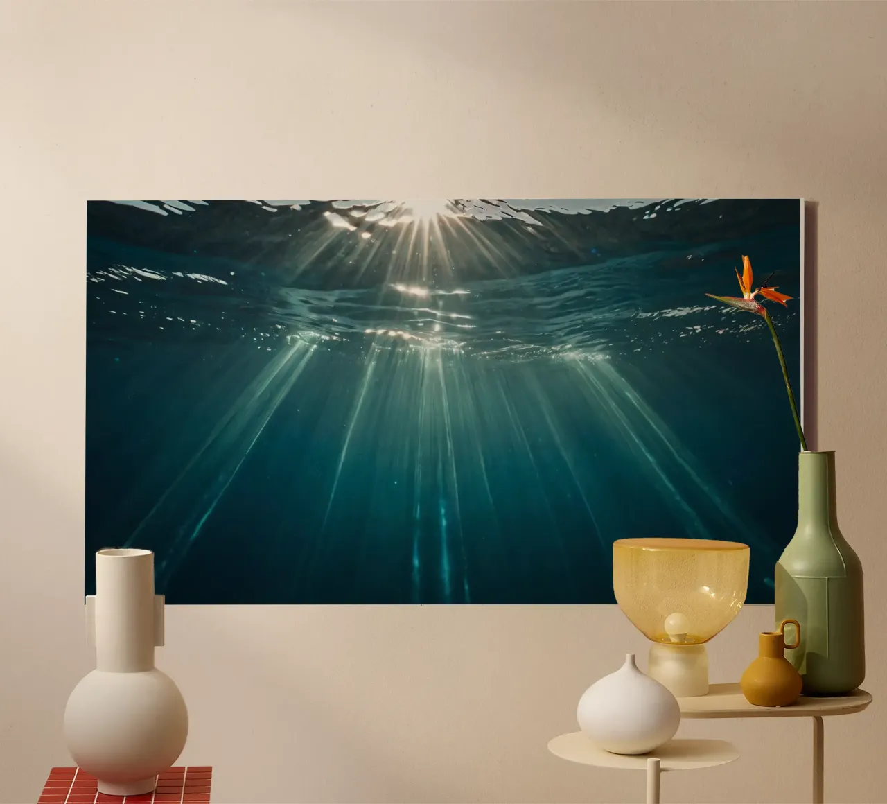 Sunlight streams through clear water mesmerizing pattern canvas by DesignDoodle