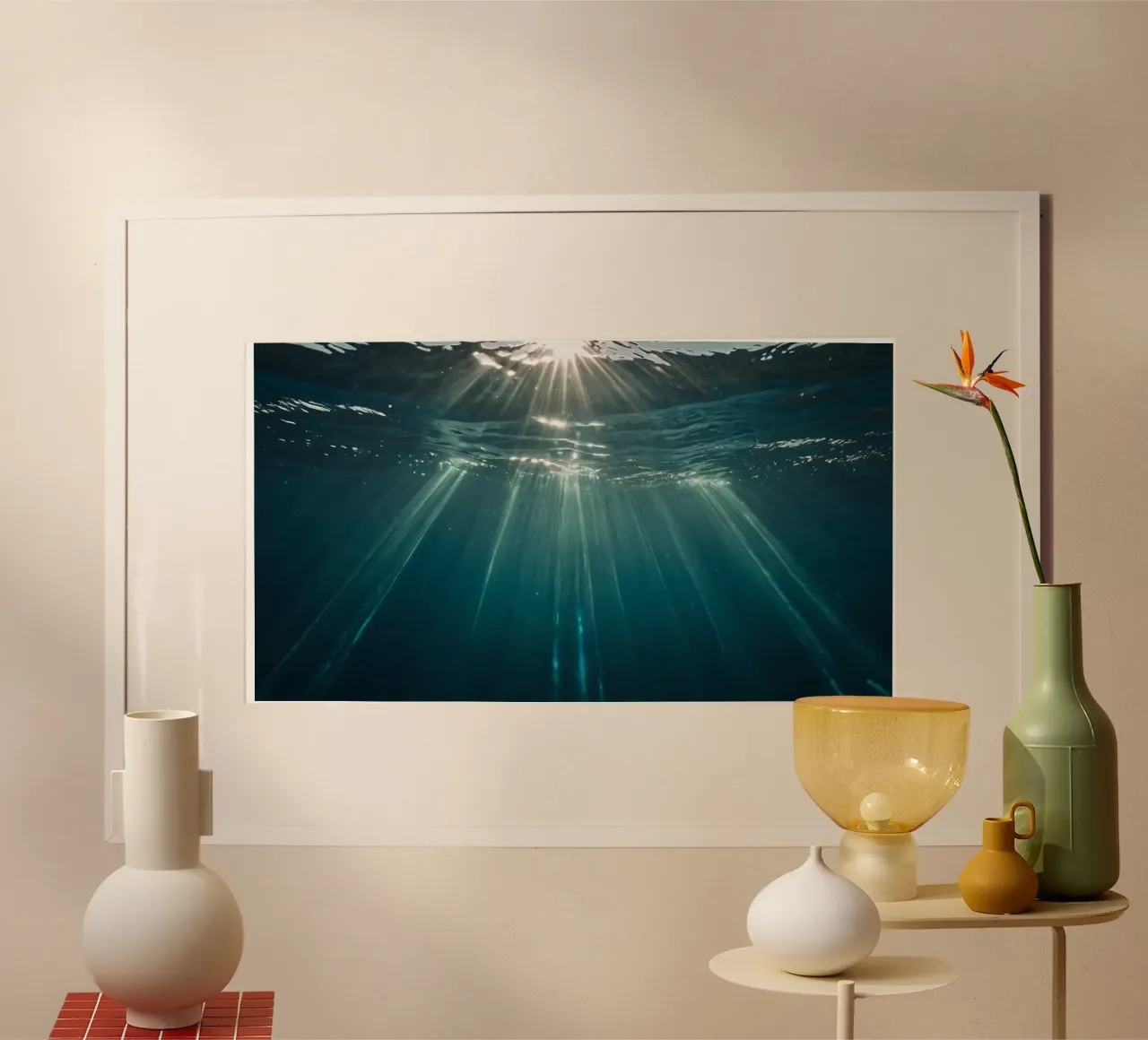 Sunlight streams through clear water mesmerizing pattern hahnemühle by DesignDoodle