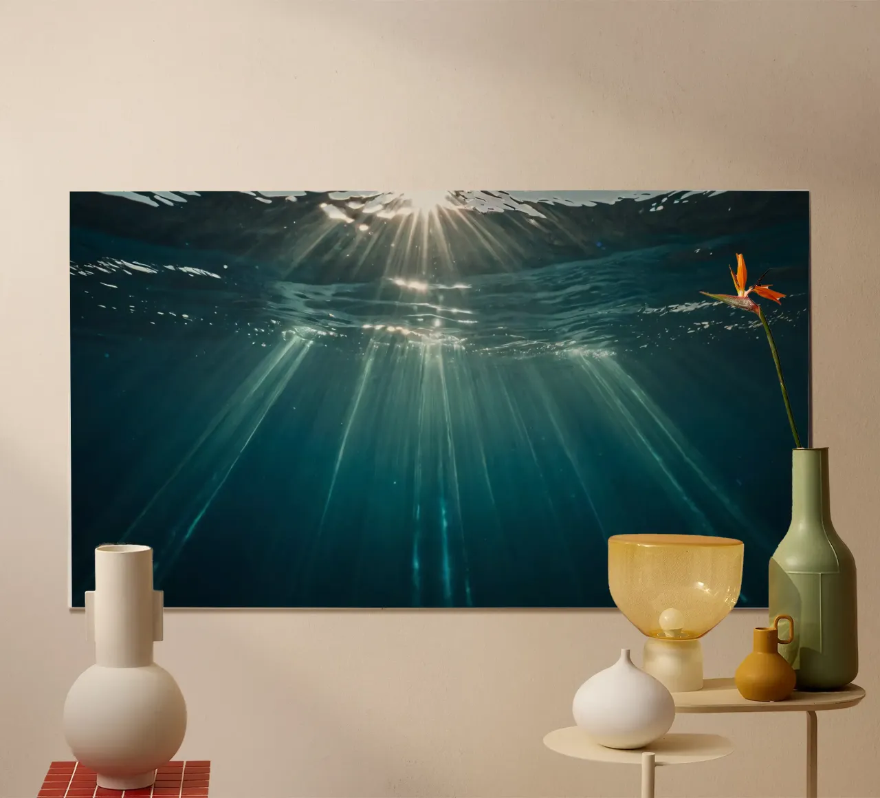 Sunlight streams through clear water mesmerizing pattern hahnemühle by DesignDoodle