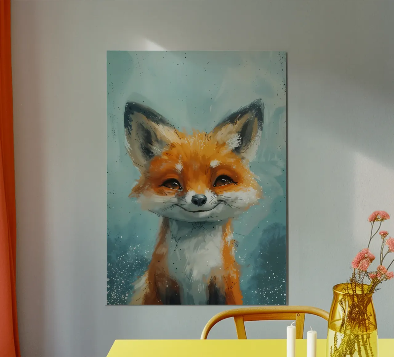 Ghigno da volpe sorniona poster con telaio in plastica da Manh beo
