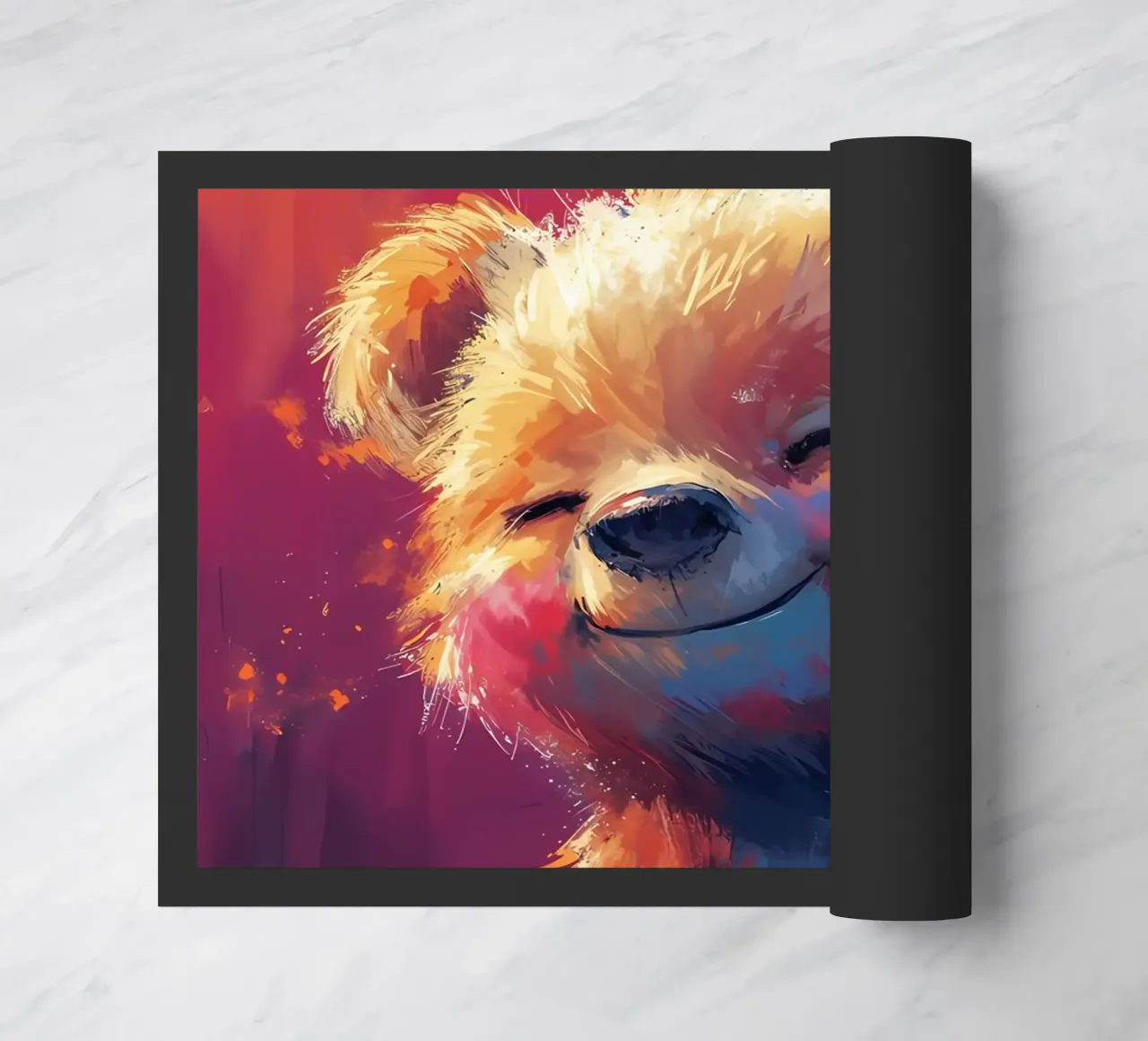 Smiling Fluff doormat by Manh beo