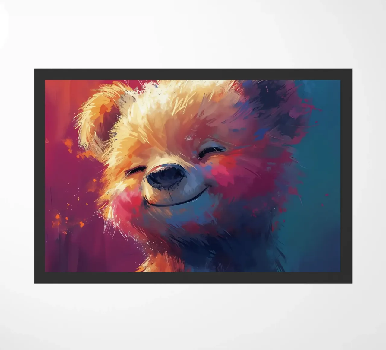 Smiling Fluff doormat by Manh beo