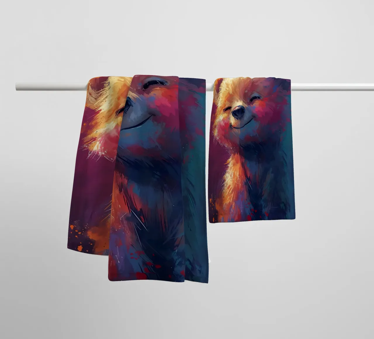 Smiling Fluff towel by Manh beo