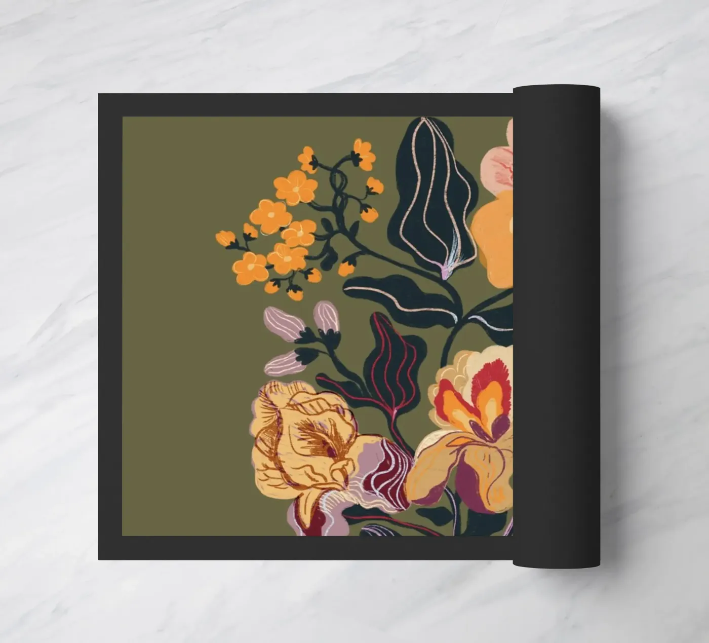 Orange iris doormat by GigiRosado