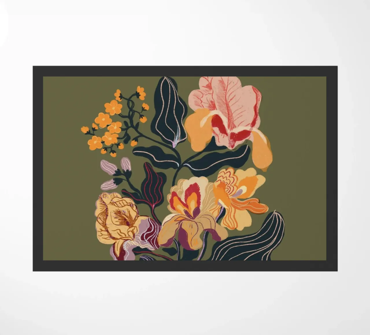 Orange iris doormat by GigiRosado