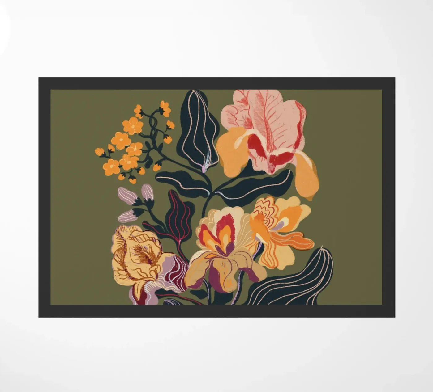 Orange iris doormat by GigiRosado