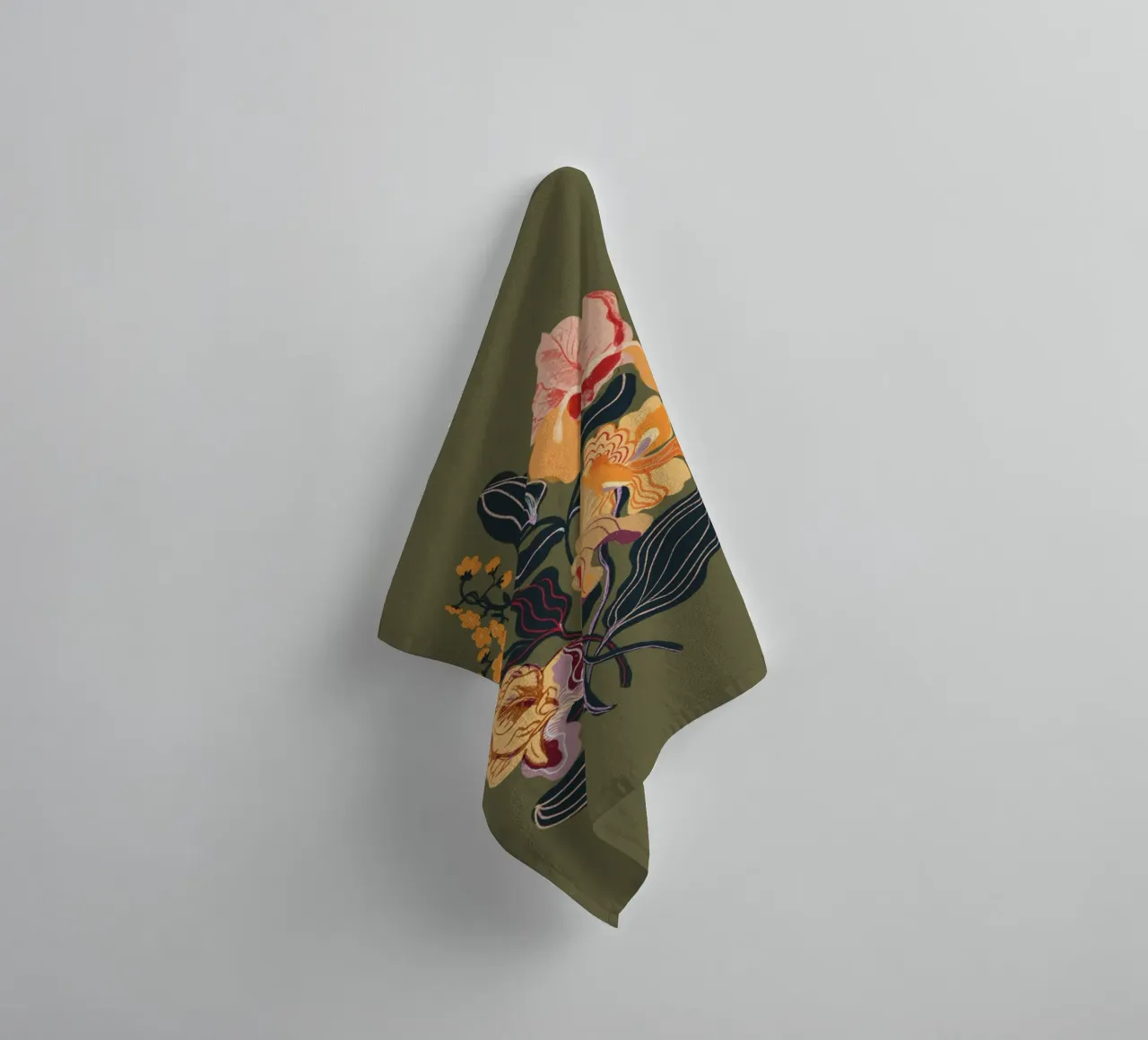 Orange iris towel by GigiRosado