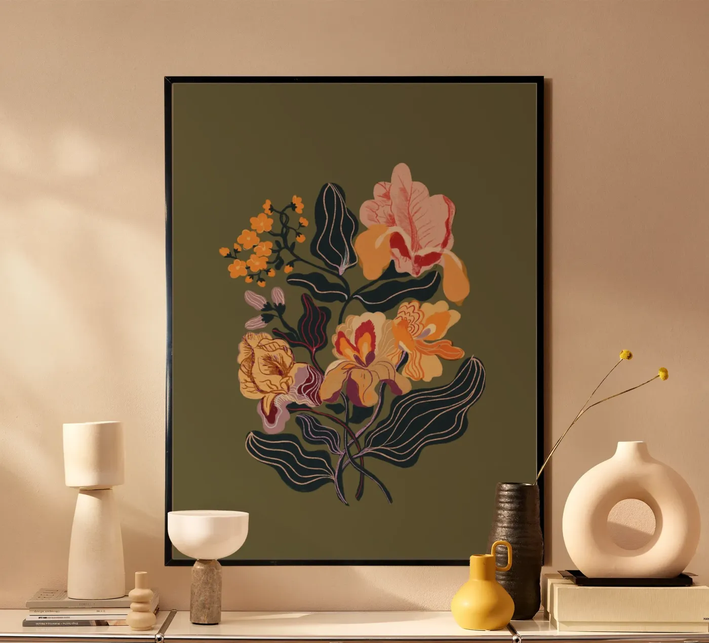 Orange iris poster by GigiRosado