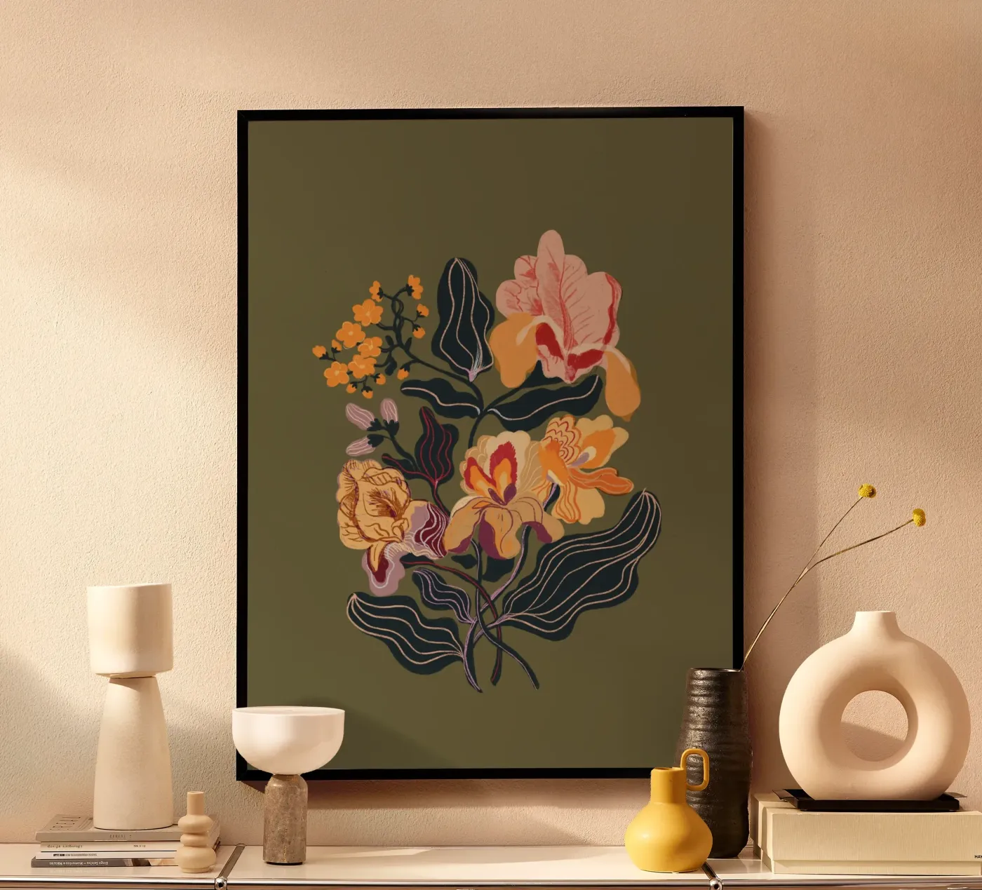 Orange iris poster by GigiRosado