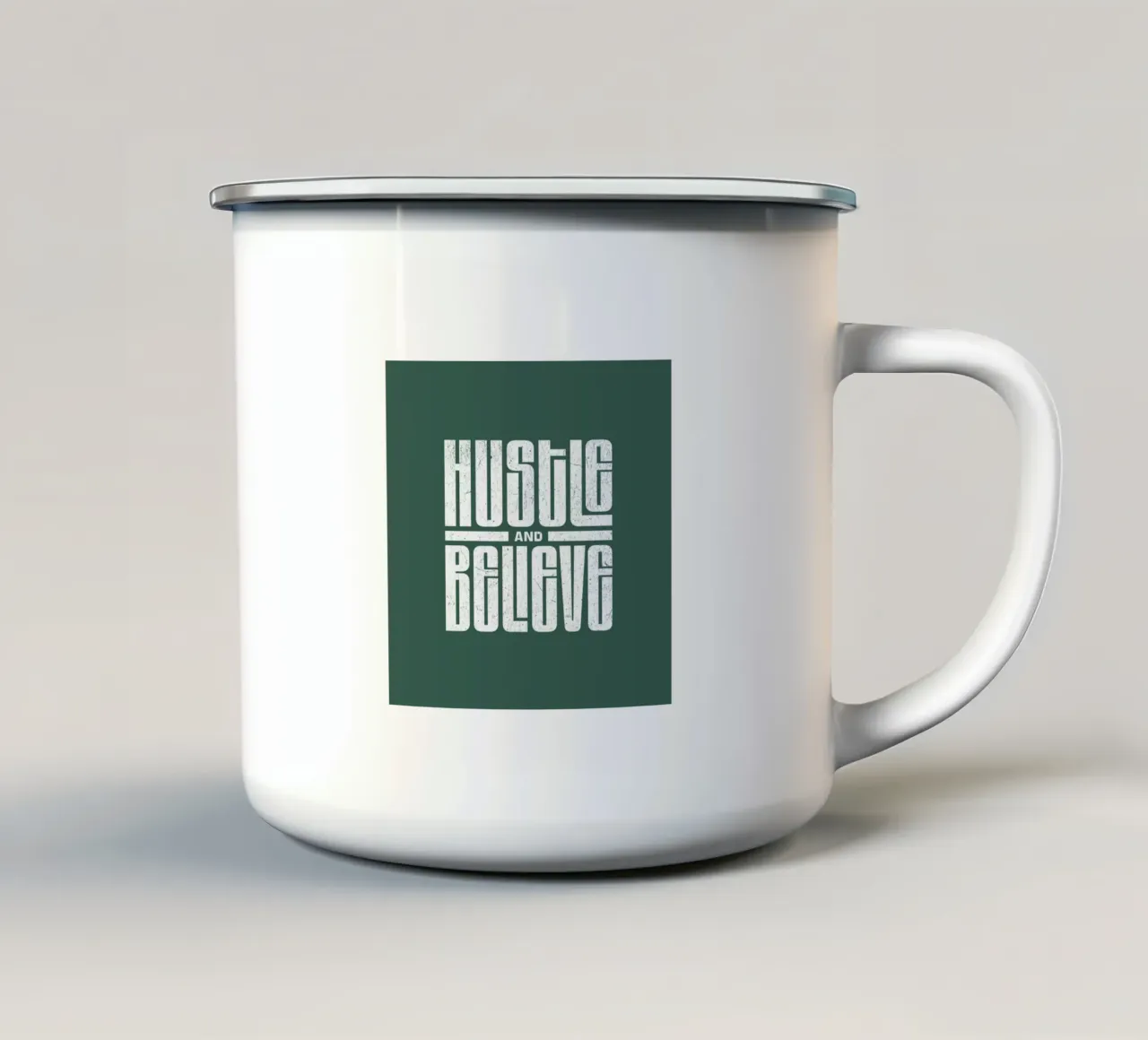 Hustle And Believe In tendenza ora tazza in smalto da Urban Life