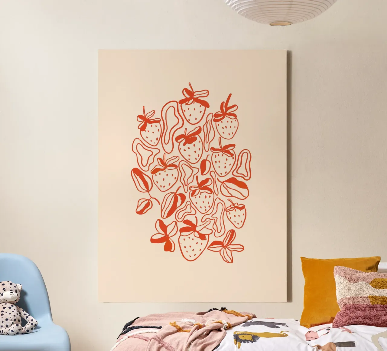 Strawberries canvas met Baklijst van GigiRosado