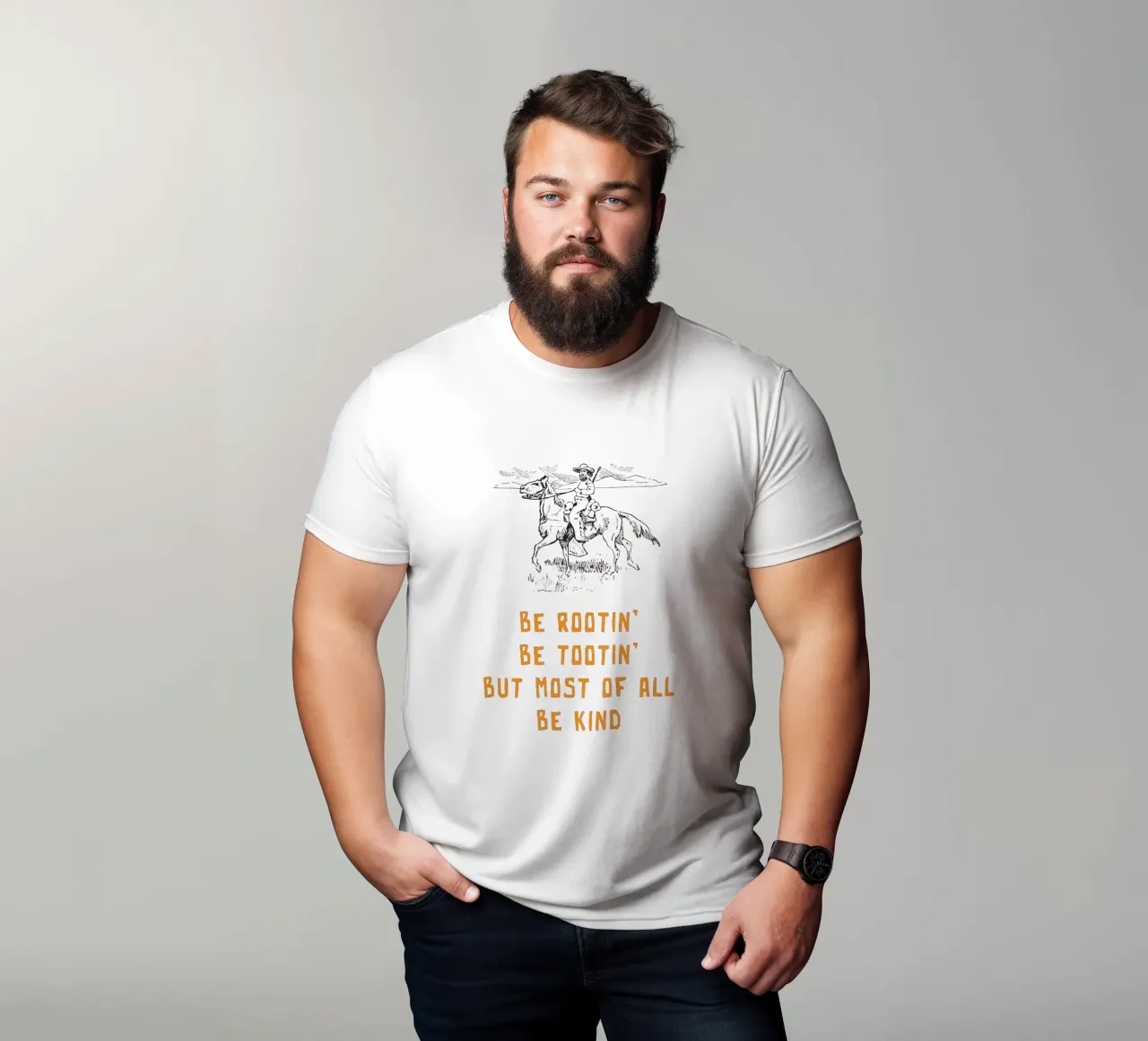 Be Rootin Be Tootin But Most of all Be Kind camiseta de Vintagrafica
