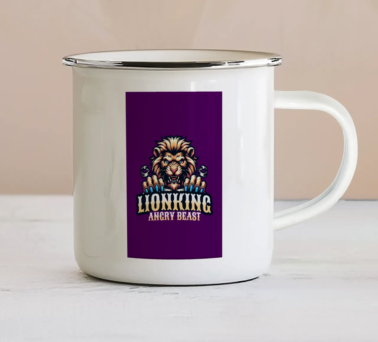 Leone Bestia Arrabbiata In tendenza ora tazza in smalto da Urban Life