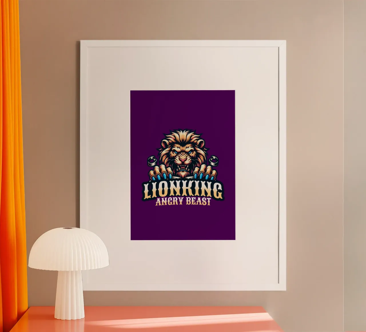 Leone Bestia Arrabbiata In tendenza ora poster con telaio in alluminio da Urban Life