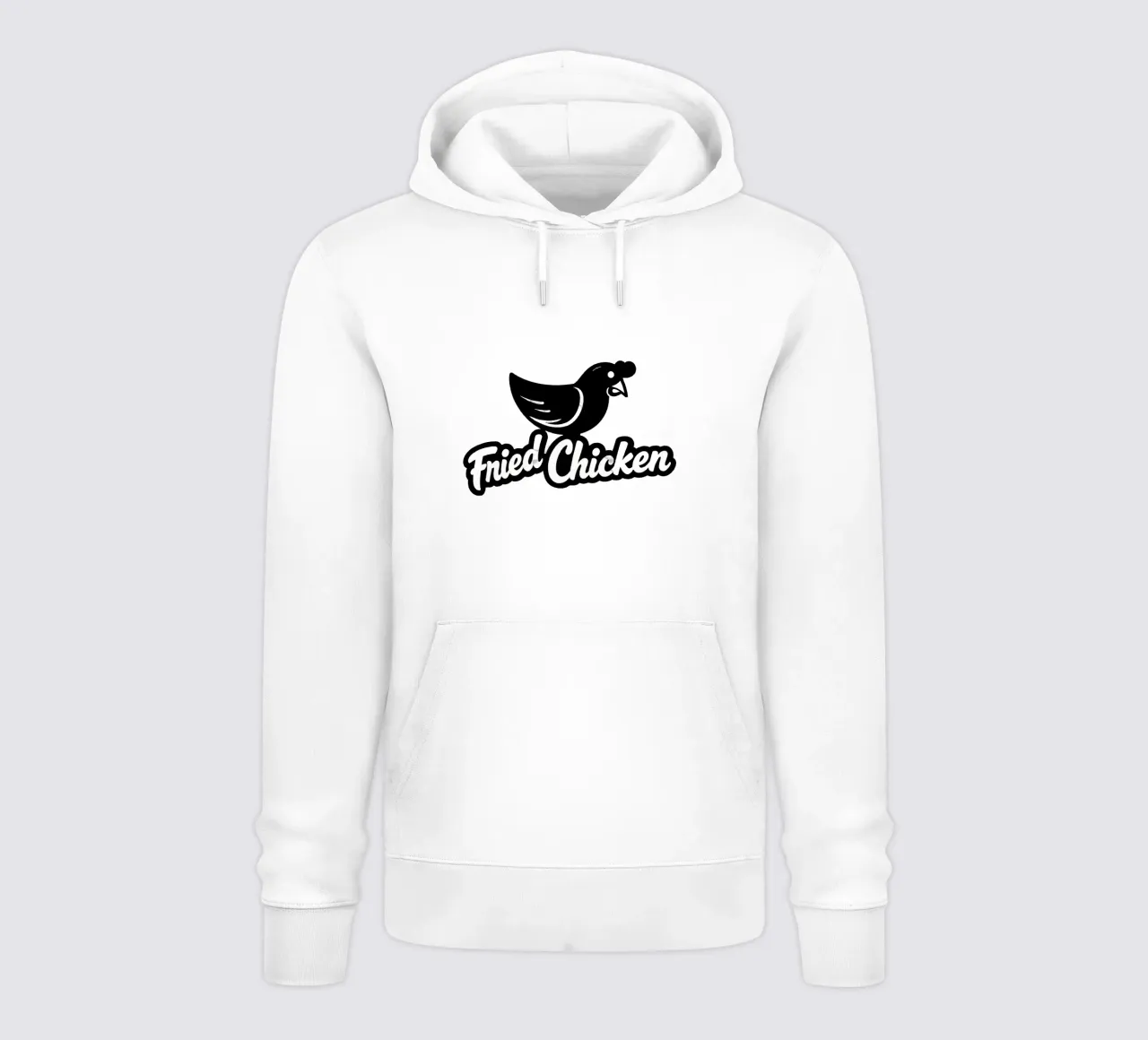 Un design giocoso con il personaggio di un pollo dei cartoni animati felpa con cappuccio da DesignDoodle