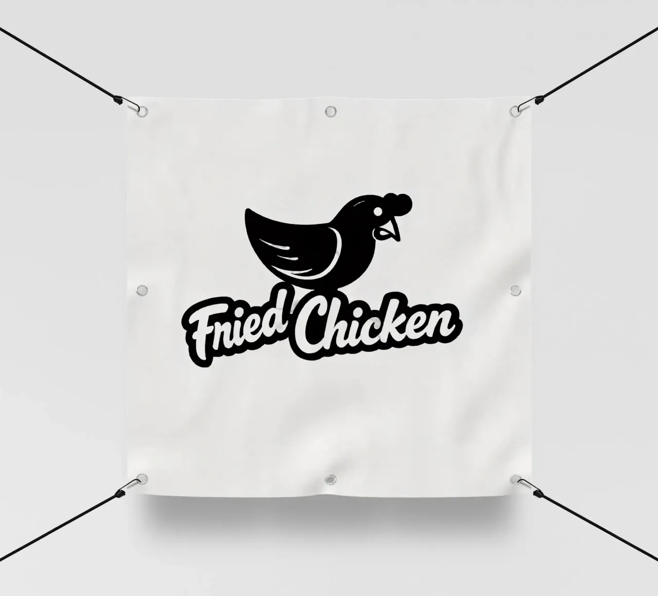 Un design giocoso con il personaggio di un pollo dei cartoni animati telo in pvc da DesignDoodle