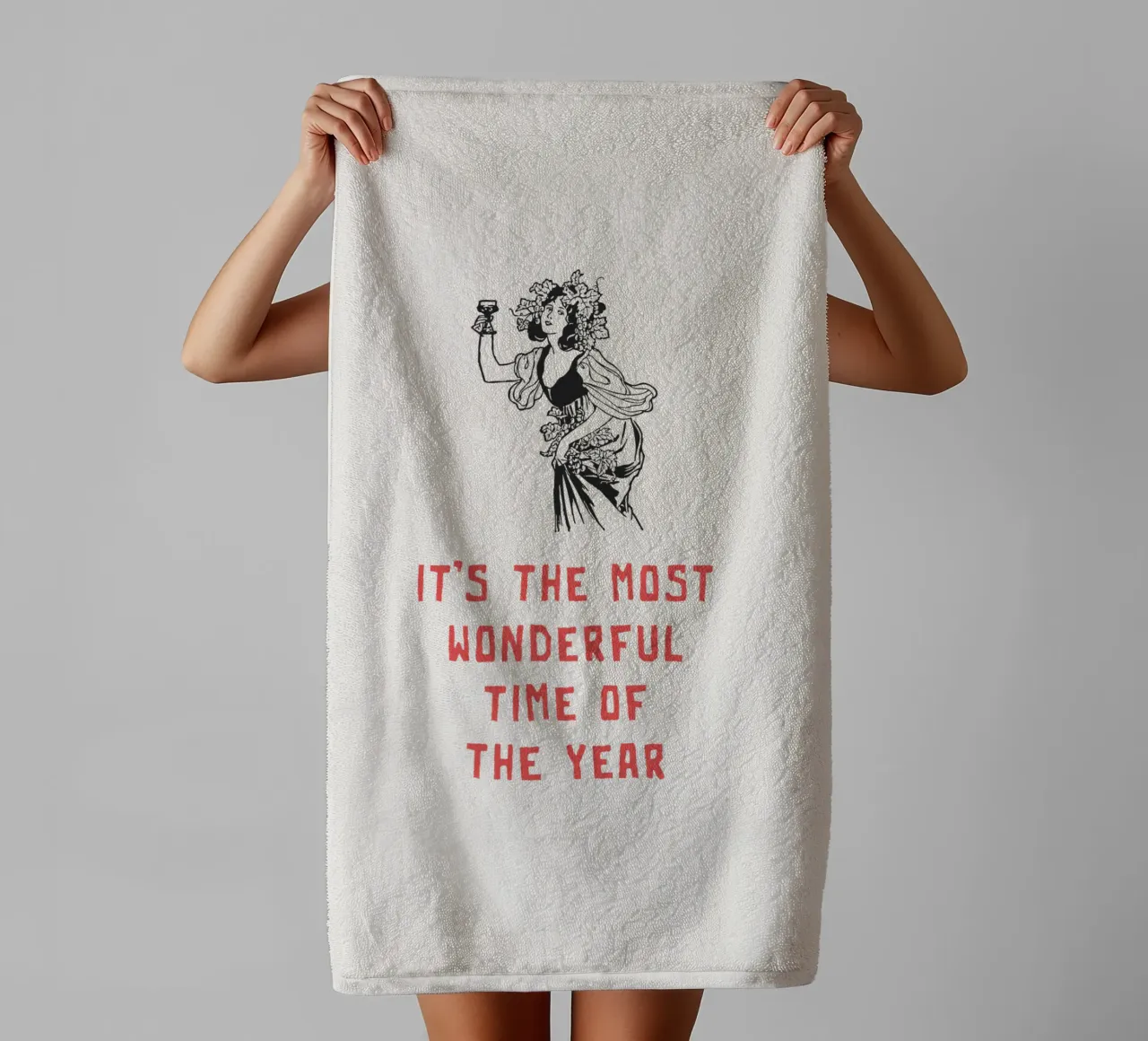It's the Most Wonderful Time of the Year towel by Vintagrafica