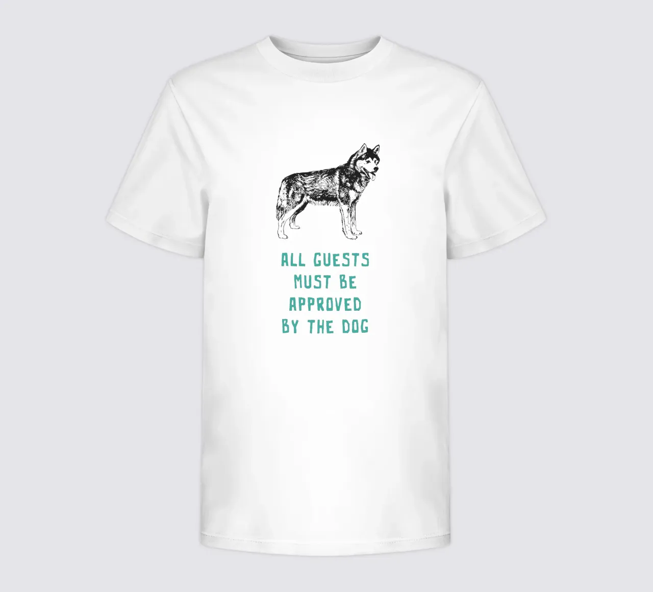 All Guests Must Be Approved By The Dog kids t-shirt by Vintagrafica