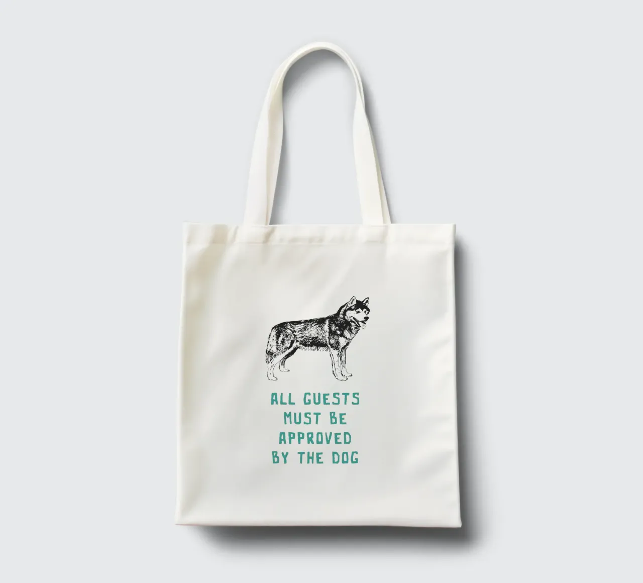 Tutti gli ospiti devono essere approvati dal cane borsa in juta da Vintagrafica