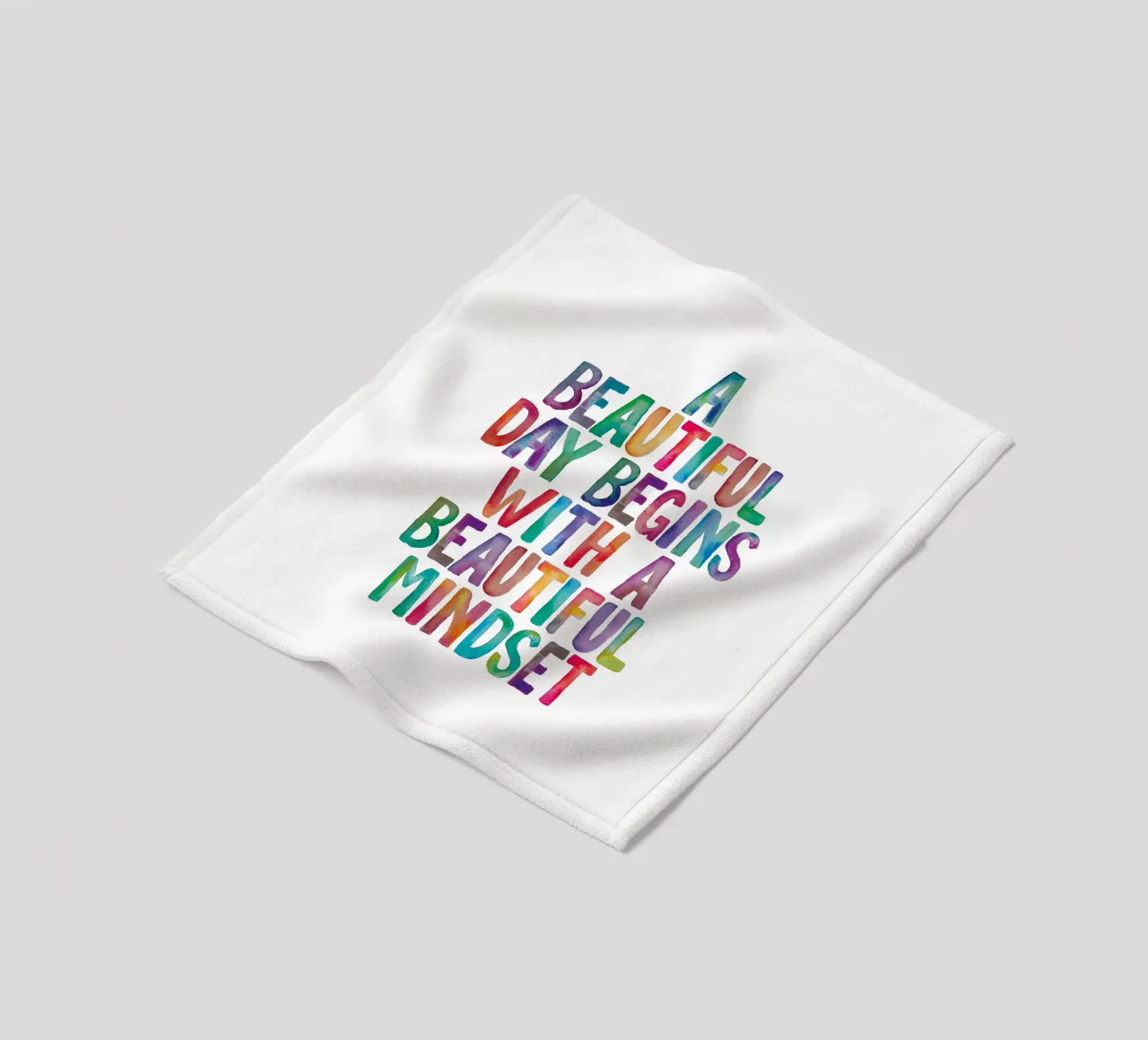 Een mooie dag begint met een mooie instelling Regenboogtype fleecedeken van THE MOTIVATED TYPE