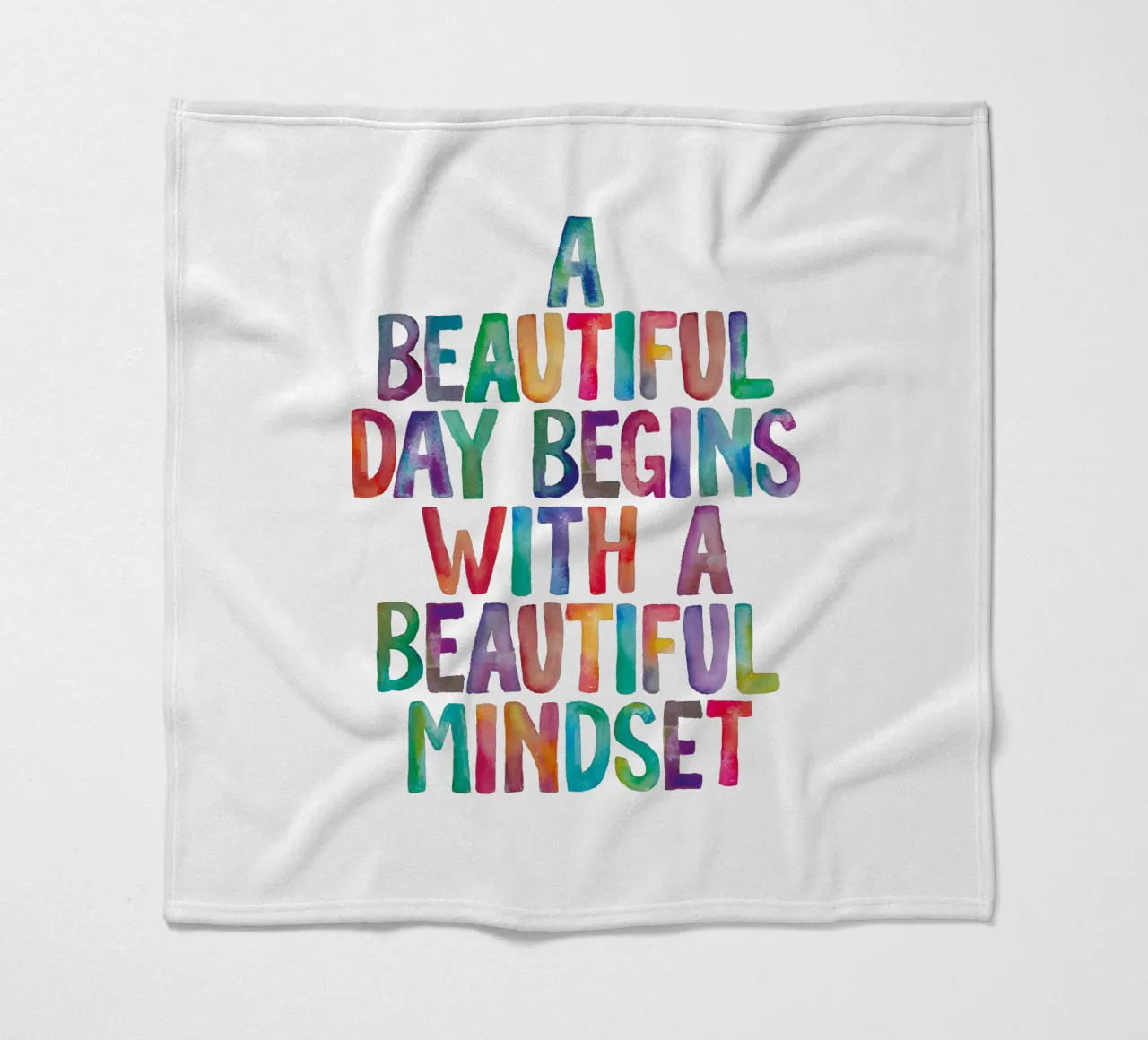 Een mooie dag begint met een mooie instelling Regenboogtype fleecedeken van THE MOTIVATED TYPE
