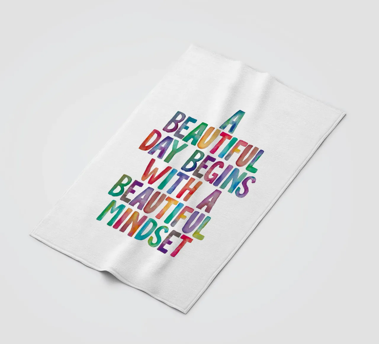 Een mooie dag begint met een mooie instelling Regenboogtype fleecedeken van THE MOTIVATED TYPE
