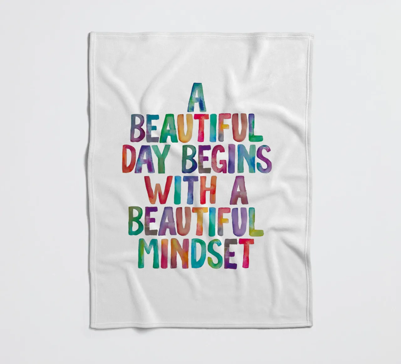 Een mooie dag begint met een mooie instelling Regenboogtype fleecedeken van THE MOTIVATED TYPE