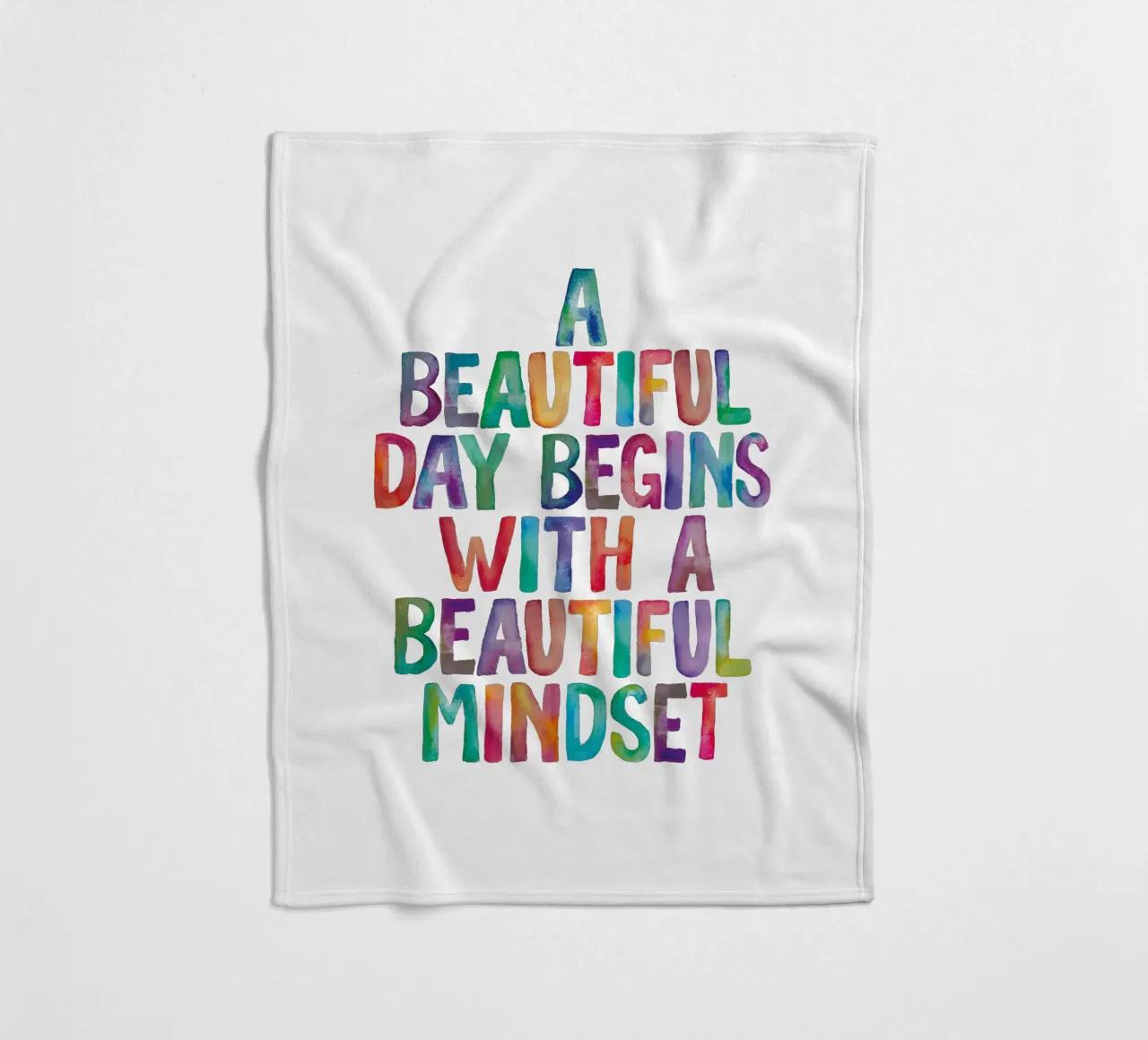 Een mooie dag begint met een mooie instelling Regenboogtype fleecedeken van THE MOTIVATED TYPE