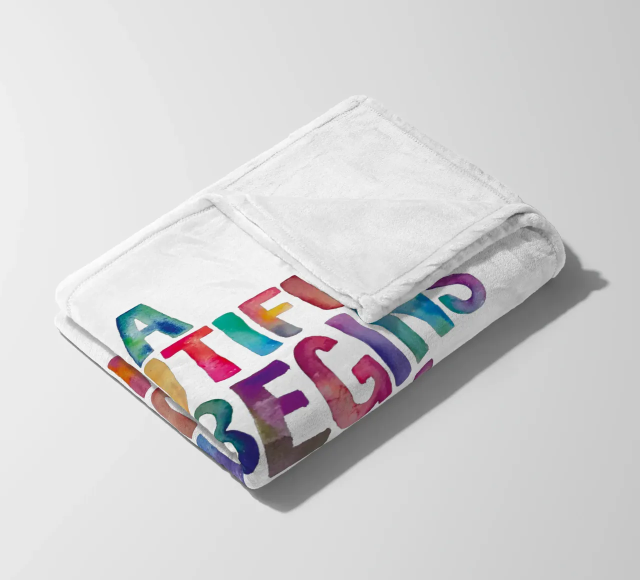 Een mooie dag begint met een mooie instelling Regenboogtype fleecedeken van THE MOTIVATED TYPE