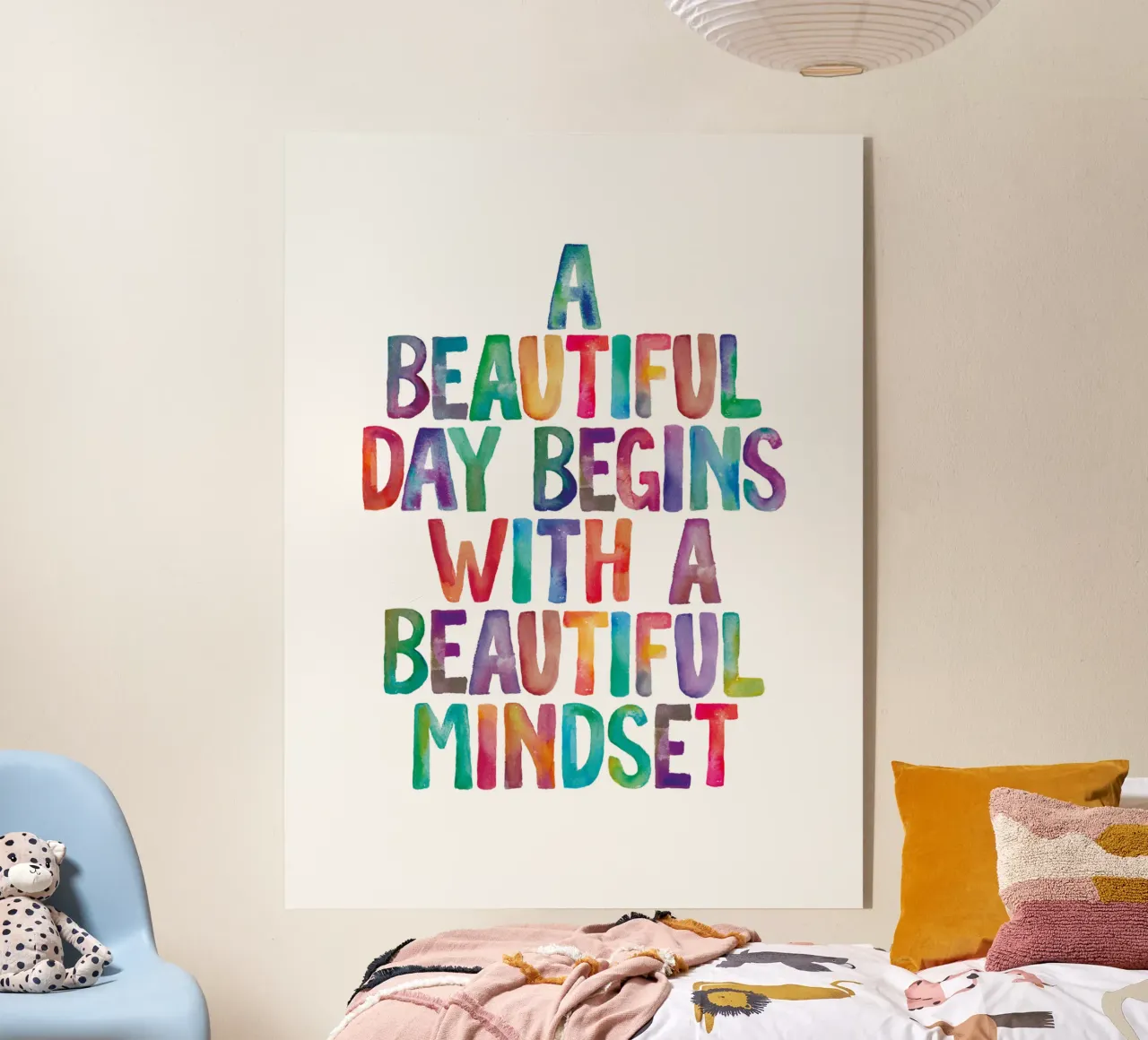 Un buen día comienza con una buena mentalidad Tipo arco iris metacrilato de THE MOTIVATED TYPE