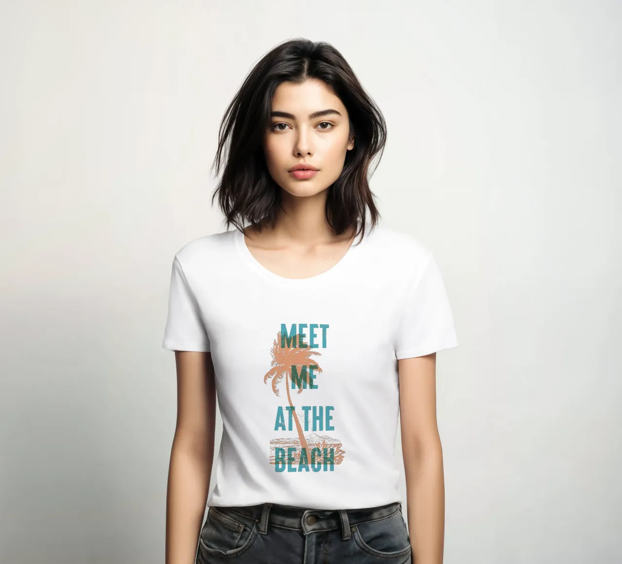 Rendez-vous à la plage t-shirt ajusté pour femmes de Vintagrafica